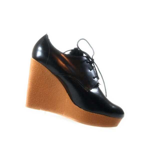 3.1 Phillip Lim Women Black Leather High Wedges La - Picture 3 of 11